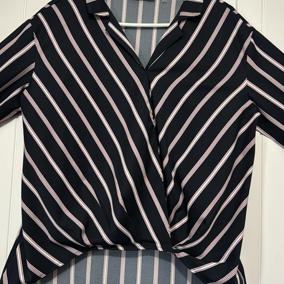 Navy / White / Red Striped Blouse - Picture 3 of 8